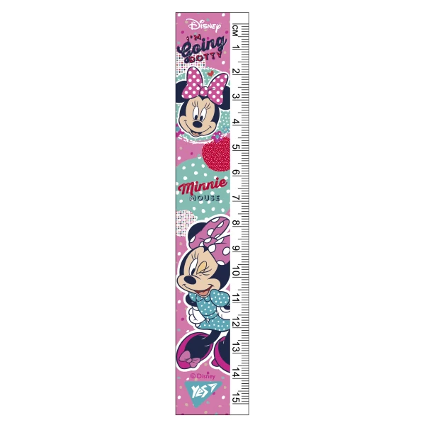 Лінійка пластикова, 15см. з нанесенням "Minnie Mouse", 370555 YES