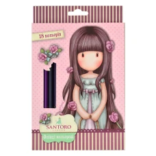 Олівці кольорові тригранні, 18 шт. Santoro Rosebud, 290567 YES
