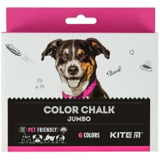 Крейда кольорова Jumbo, 6 кол. Kite Dogs K22-073