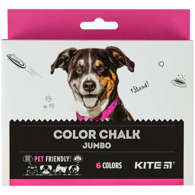 Крейда кольорова Jumbo, 6 кол. Kite Dogs K22-073