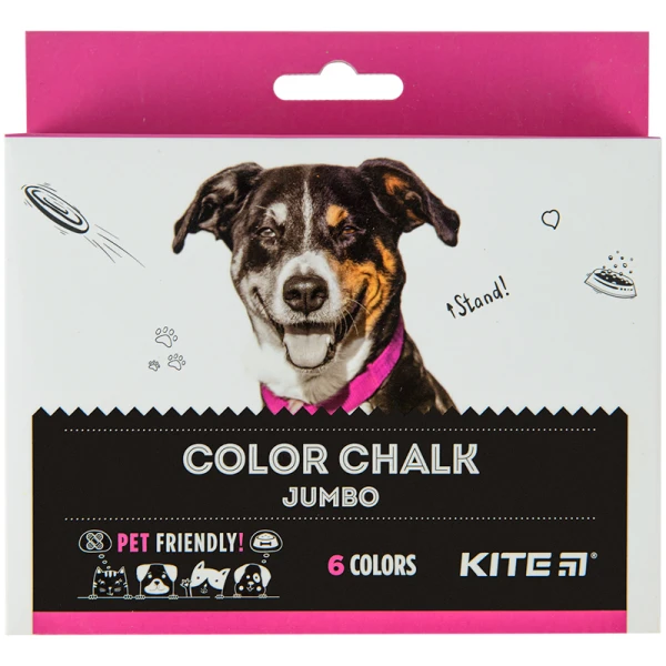 Крейда кольорова Jumbo, 6 кол. Kite Dogs K22-073