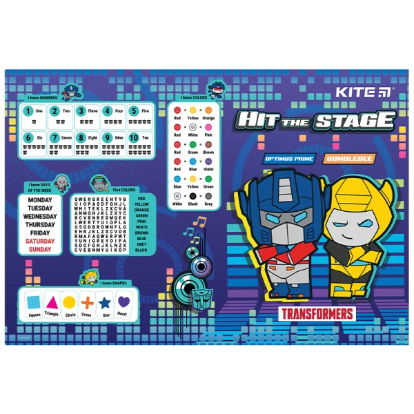 Підкладка настільна, 42,5*29см. PP Transformers TF22-207 Kite