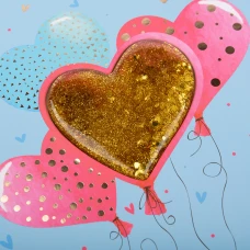 Щоденник шкільний YES жорсткий "Balloons" фольга золото, об'ємній бейдж з глітером, 911469