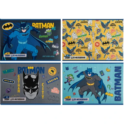 Зошит для малювання, 12 арк., скоба, гібр. лак + УФ лак, DC comics DC23-241 Kite