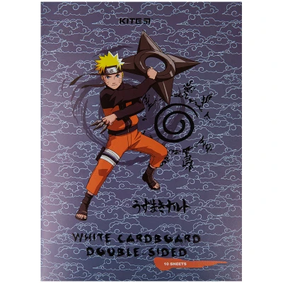 Картон білий двостор. (10арк) A4 Naruto NR23-254 Kite