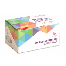 Набiр акрилових фарб для декору, матовий, пастельнi кольори, 6кол*20мл ROSA Talent