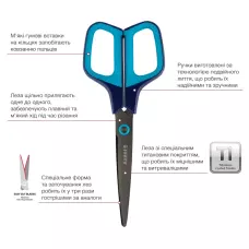 Ножиці Titanium, 19 см, синьо-бірюзові 6306-16-A