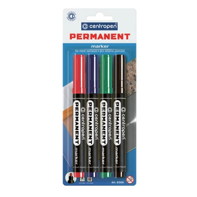 Маркер Permanent 8566/04, набір 4шт.(блістер), Centropen