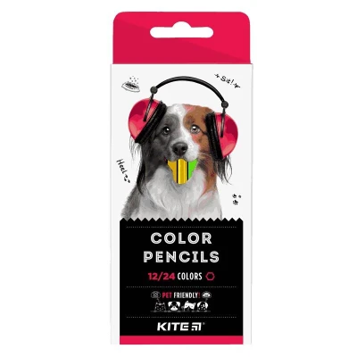 Олівці кольорові двосторонні, 12 шт. Kite Dogs K22-054-1