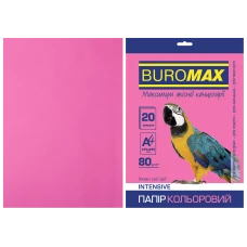 Папір кольоровий А4, 80г/м2, INTENSIV, малиновий, 20арк., BM.2721320-29