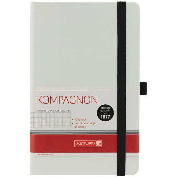 Книга записна Компаньйон, А5, клітинка, білий, 105592805 Brunnen