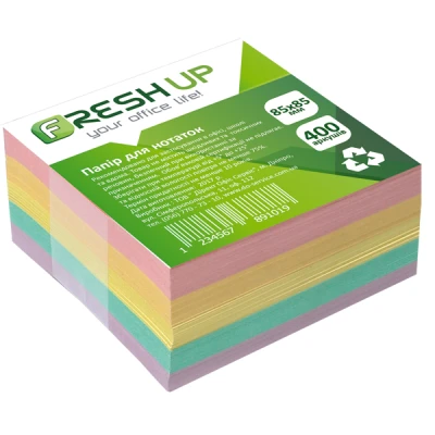 Блок паперу для нотаток 85*85*400арк., клеєний класика FR-3212 Fresh Up