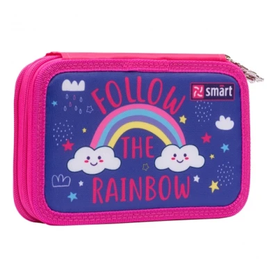 Пенал твердий Smart подвійний HP-01 Follow the rainbow, фіолетовий 532818