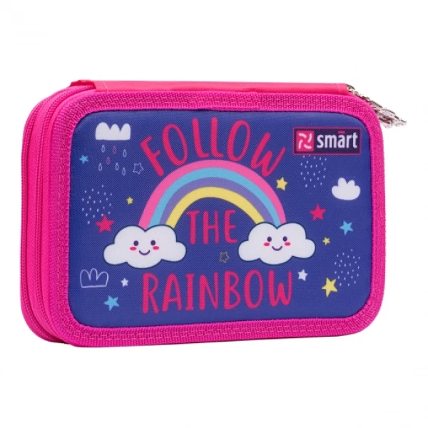 Пенал твердий Smart подвійний HP-01 Follow the rainbow, фіолетовий 532818