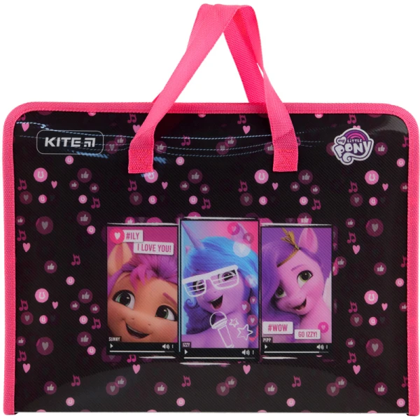 Папка-портфель на блискавці, 1 відділ., A4, My Little Pony LP22-202 Kite