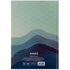 Книга записна А4, 96арк., кліт, тв. обкл., Waves, синя 8422-562-A