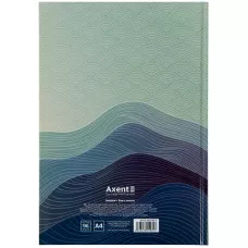 Книга записна А4, 96арк., кліт, тв. обкл., Waves, синя 8422-562-A