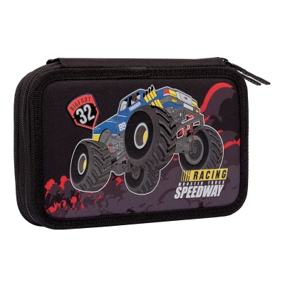 Пенал твердий 1Вересня подвійний HP-01 Monster Truck, чорний 532975