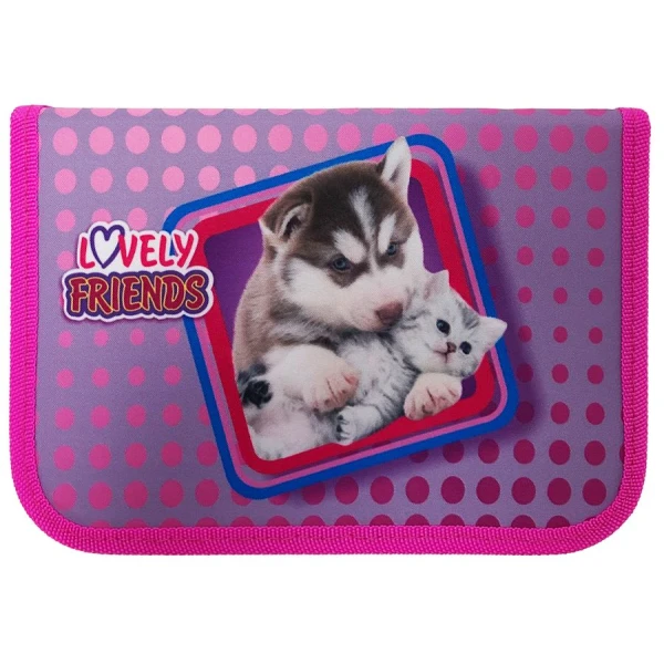 Пенал 1-яр з 1 відд наповнений Lovely Friends, 210/70D PL, 20303C, Class