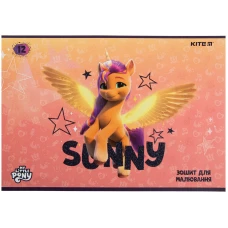Зошит для малювання, 12 арк., скоба, УФ лак + глітер, My Little Pony LP23-241 Kite