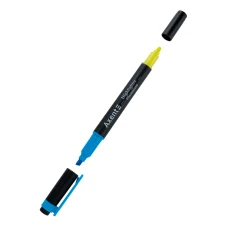 Маркер Highlighter Dual 2534-A, 2-4 мм клиноп. блакит+жовтий Axent