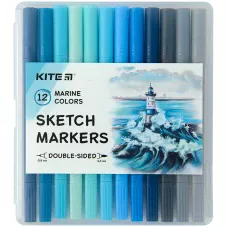 Скетч маркери, набiр 12 шт., Marine K22-044-3 Kite
