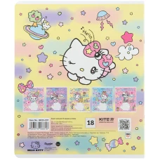 Зошит 18 арк., лінія, гібр. лак + УФ лак, Hello Kitty HK23-237 Kite