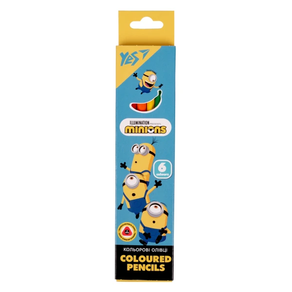 Олівці кольорові тригранні, 6 шт. "Minions", 290711 YES