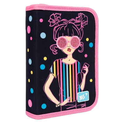 Пенал твердий YES одинарний з двома клапанами HP-04 Girls style 533120