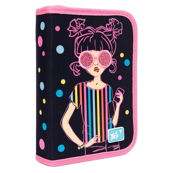 Пенал твердий YES одинарний з двома клапанами HP-04 Girls style 533120