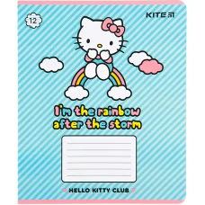 Зошит 12 арк., лінія, софт тач + УФ лак, Hello Kitty HK22-234 Kite