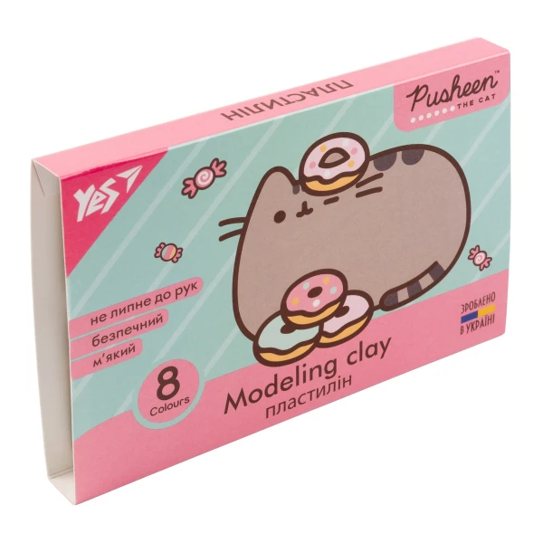 Пластилін YES "Pusheen", кор., стек, 8 кол, 160г, 540632