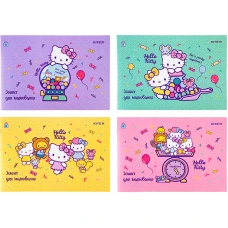 Зошит для малювання, 12 арк., скоба, УФ лак + глітер, Hello Kitty HK22-241 Kite