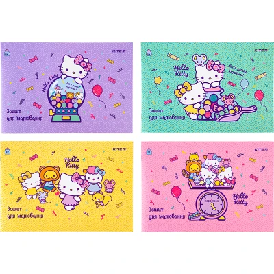 Зошит для малювання, 12 арк., скоба, УФ лак + глітер, Hello Kitty HK22-241 Kite