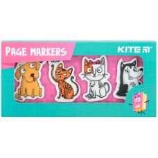 Закладки пластикові 4x20 шт, 35х50 мм, Pets, K22-479-5 Kite