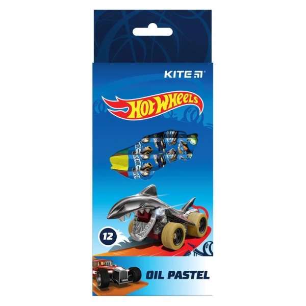 Пастель масляна, 12 кольорів Hot Wheels HW21-071 Kite