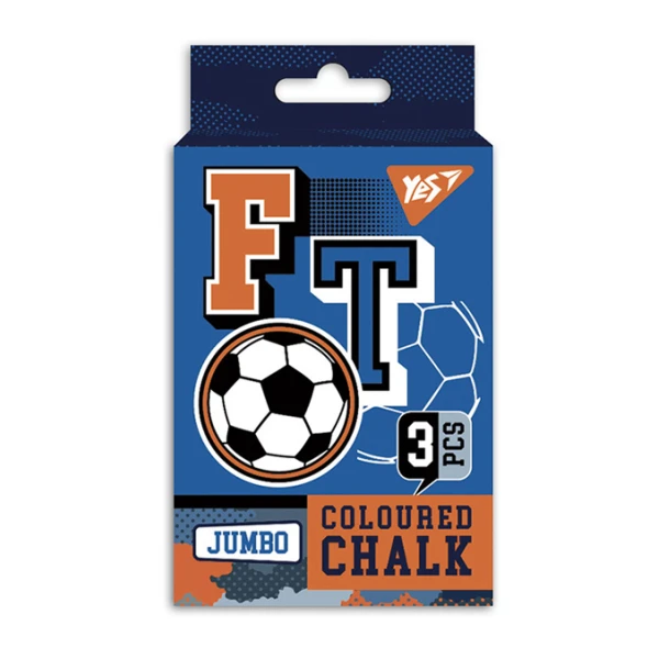 Крейда кольорова Jumbo, 3 шт., "Football" 400383 YES