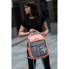 Рюкзак молодіжний YES T-32 "Citypack ULTRA" кораловий/сірий 43*30*12см., 558413
