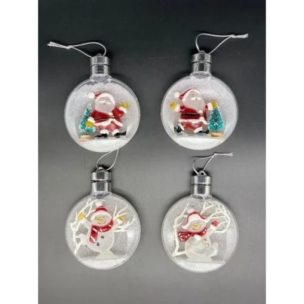 Новорічні LED шари "Christmas tree decorations" іграшки для ялинки 10см, 1001287