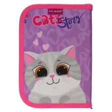 Пенал 1-яр з 2відв., пустий, "Cats Storyr", 210/70D PL, 23210C, CLASS