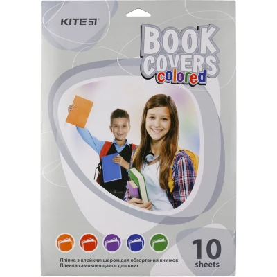 Плівка самоклеюча для книг, 50*36 см, 10 шт.,асорті кольорів K20-308 Kite