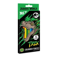Олівці кольорові тригранні, 12 шт. Jurassic World, 290669 YES