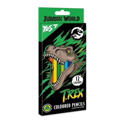 Олівці кольорові тригранні, 12 шт. Jurassic World, 290669 YES