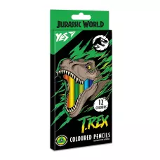 Олівці кольорові тригранні, 12 шт. Jurassic World, 290669 YES