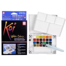 Набір акварельних фарб KOI WATERCOLORS SKETCHBOX, 24кол., пл., Sakura
