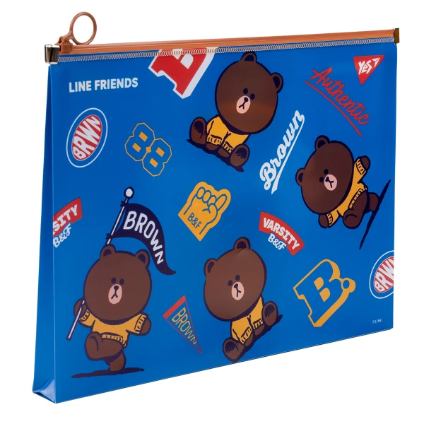 Папка-конверт на блискавцi A4 "Line Friends" 492091 YES