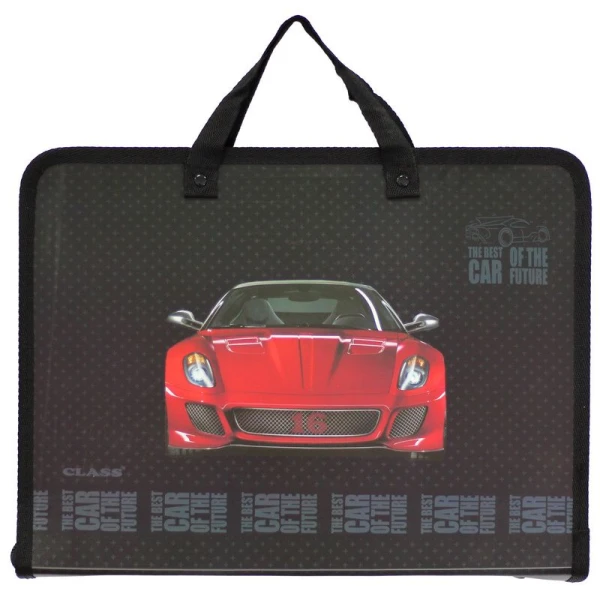 Папка з ручками "Red Car", PP, 600 мкм, 350*255*45 мм, 5633-21C, Class