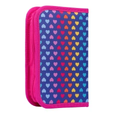 Пенал твердий Smart одинарний з клапаном HP-03 Rainbow hearts, фіолетовий, 532824