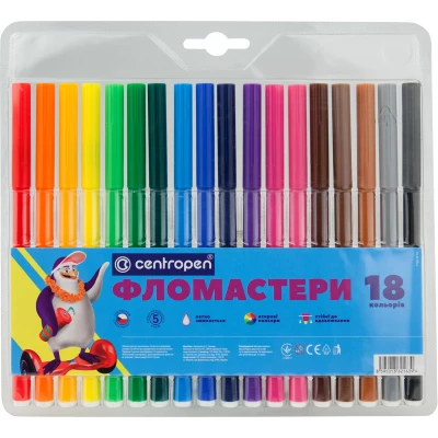 Фломастери 7790/18 ТП, набiр 18 шт, Centropen