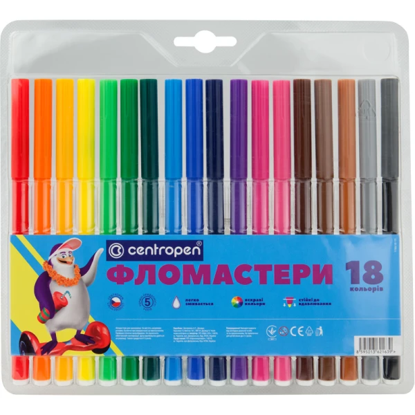 Фломастери 7790/18 ТП, набiр 18 шт, Centropen